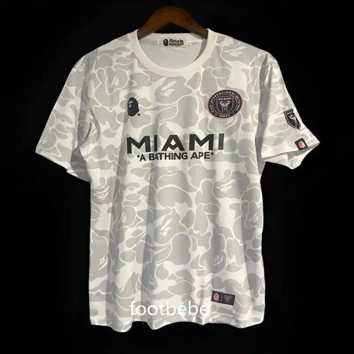 Maillot Inter Miami X BAPE 2023 2024 Blanc Camouflage Footbebe