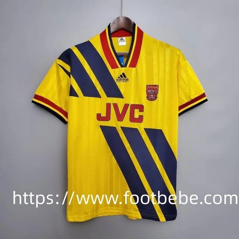 Maillot de foot vintage Arsenal 1993 1994 exterieur jaune