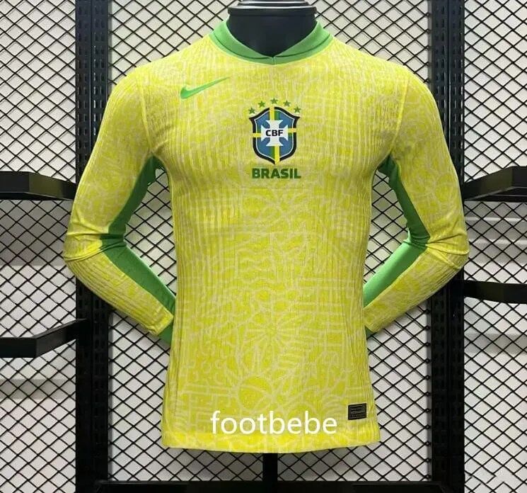 Maillot Match Brésil 2024 jaune manches longues
