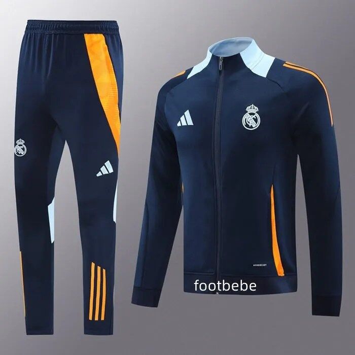 Ensemble veste Real Madrid 2024 2025 bleu roi Footbebe